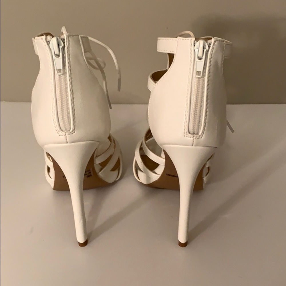 Charlotte Russe White Glee Strappy Heels - Picture 6 of 9